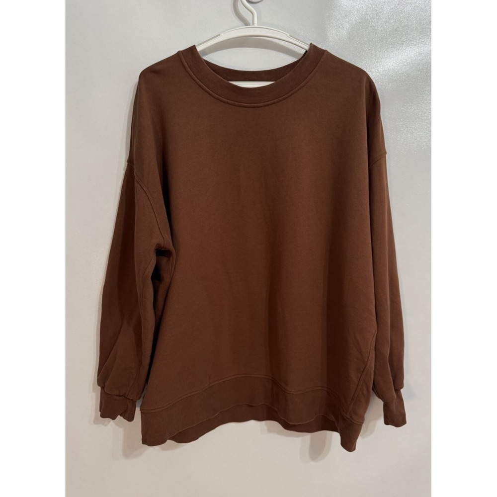 Lululemon Size 10 Perfectly Oversized Crew Sweatshirt Brown Workout Fall $108